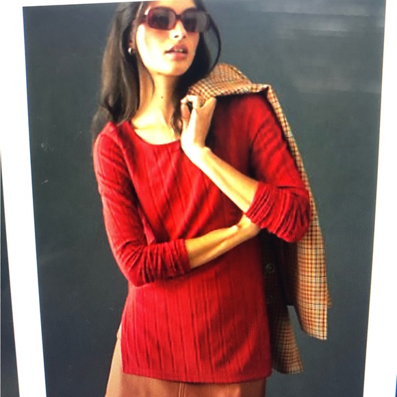 NWT Anthropologie Ribbed Side Slit Tunic - M - Picture 4 of 11